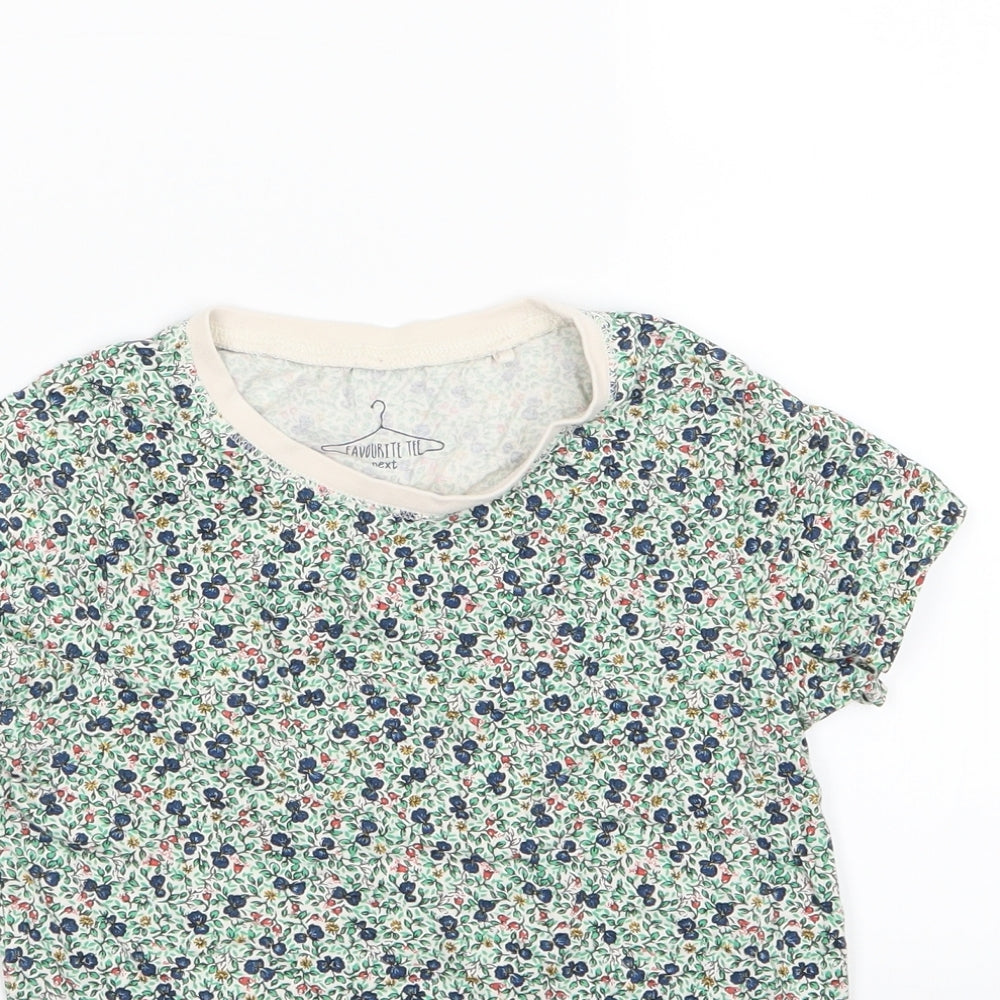 NEXT Girls Multicoloured Floral Jersey Basic T-Shirt Size 8 Years