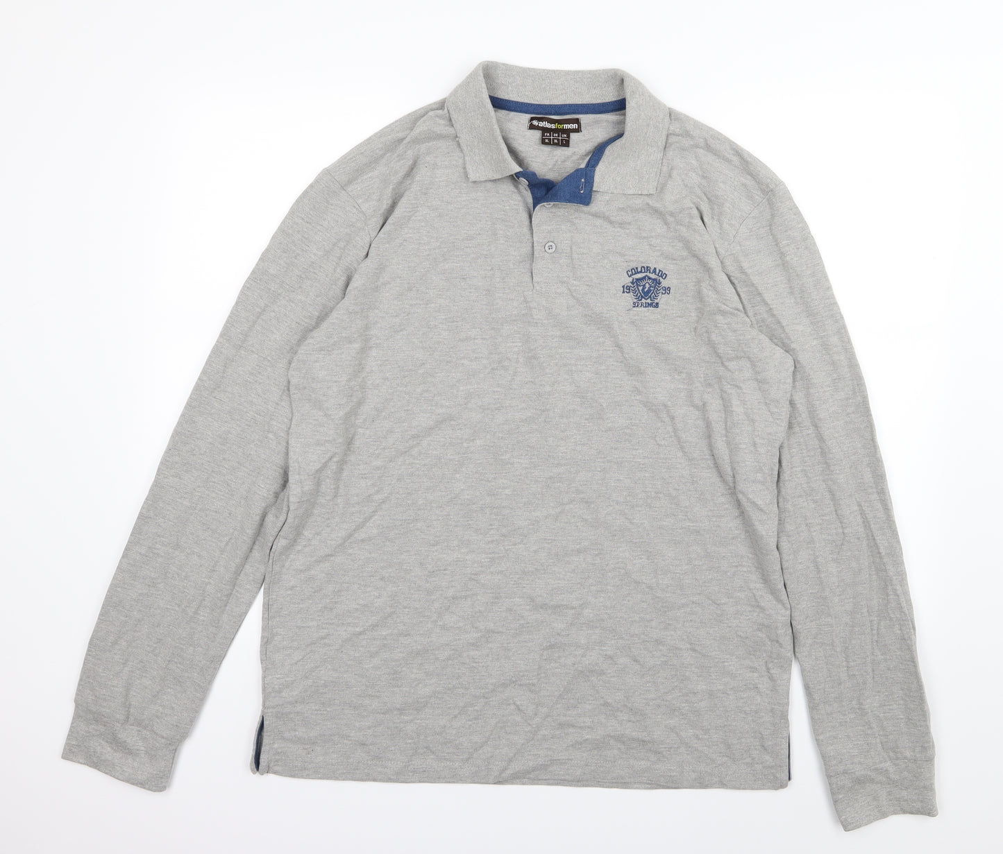 Atlas for Men Mens Grey  Jersey  Polo Size L