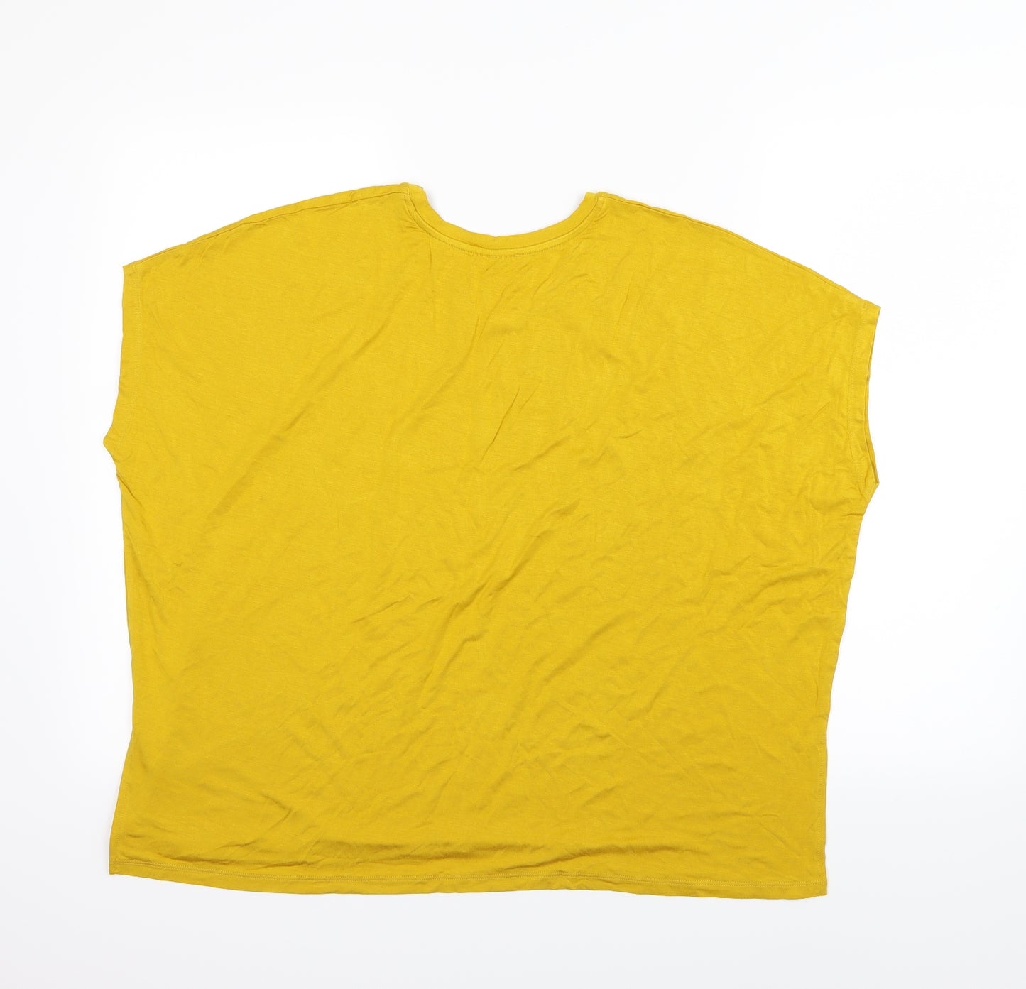 Wynne Layers Womens Yellow  Jersey Basic T-Shirt Size S
