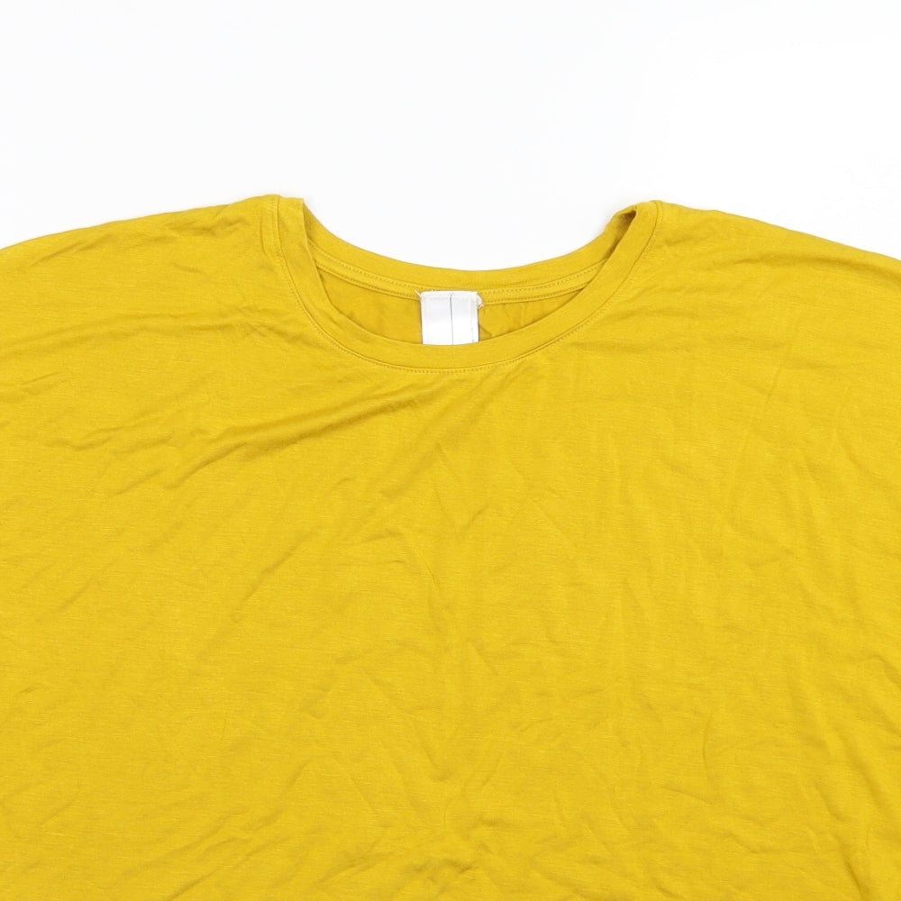 Wynne Layers Womens Yellow  Jersey Basic T-Shirt Size S