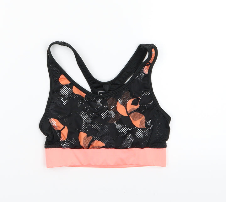 Primark Womens Black Floral  Cropped Tank Size 6