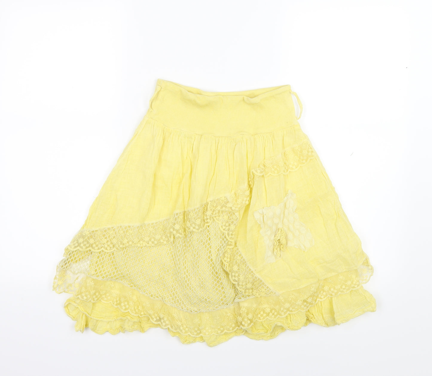 Preworn Womens Yellow   A-Line Skirt Size M