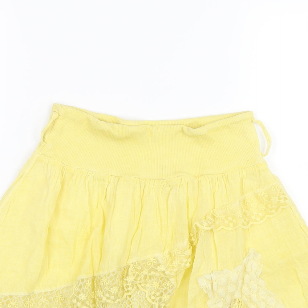 Preworn Womens Yellow   A-Line Skirt Size M