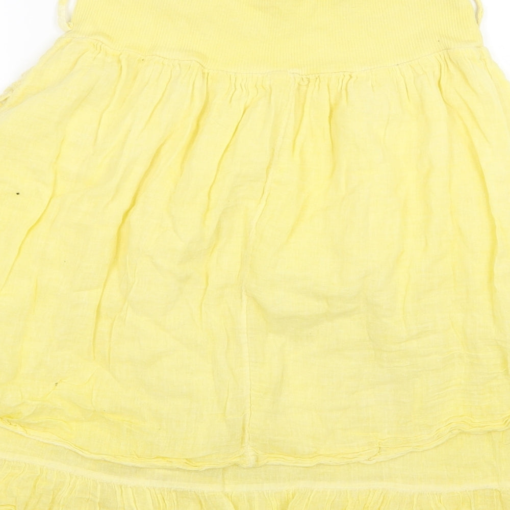 Preworn Womens Yellow   A-Line Skirt Size M