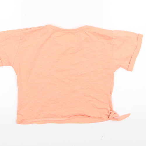Candy Couture Girls Orange  Jersey Cropped T-Shirt Size 11 Years  - Beach