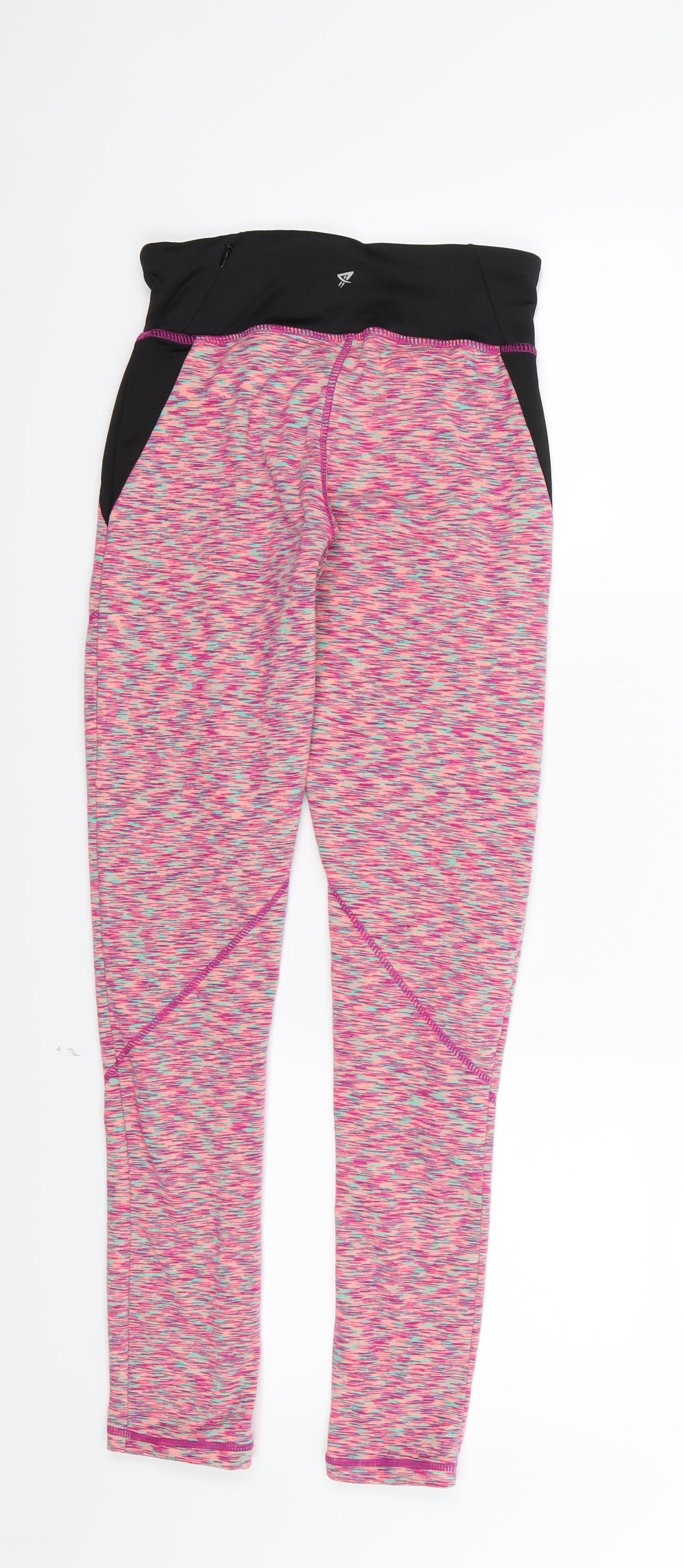 Primark Womens Pink Striped Jersey Compression Leggings Size 6