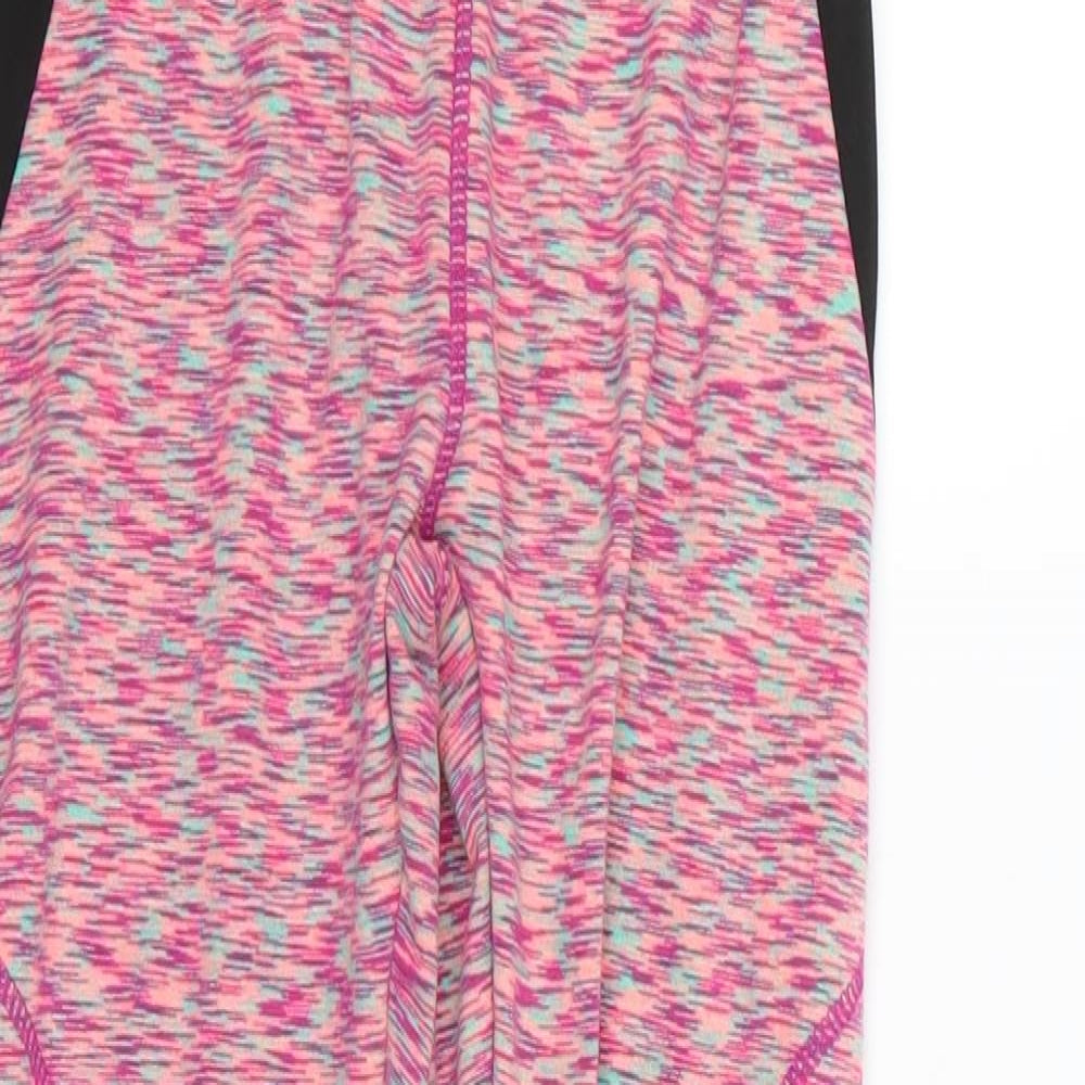 Primark Womens Pink Striped Jersey Compression Leggings Size 6