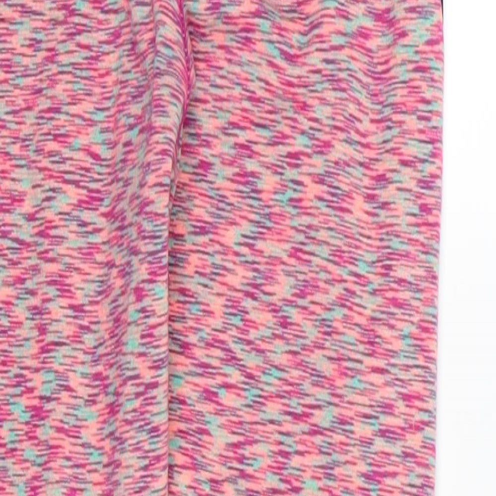 Primark Womens Pink Striped Jersey Compression Leggings Size 6