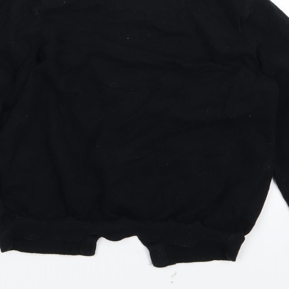 H&M Girls Black Polka Dot Knit Cardigan Jumper Size 8-9 Years  - Heart print