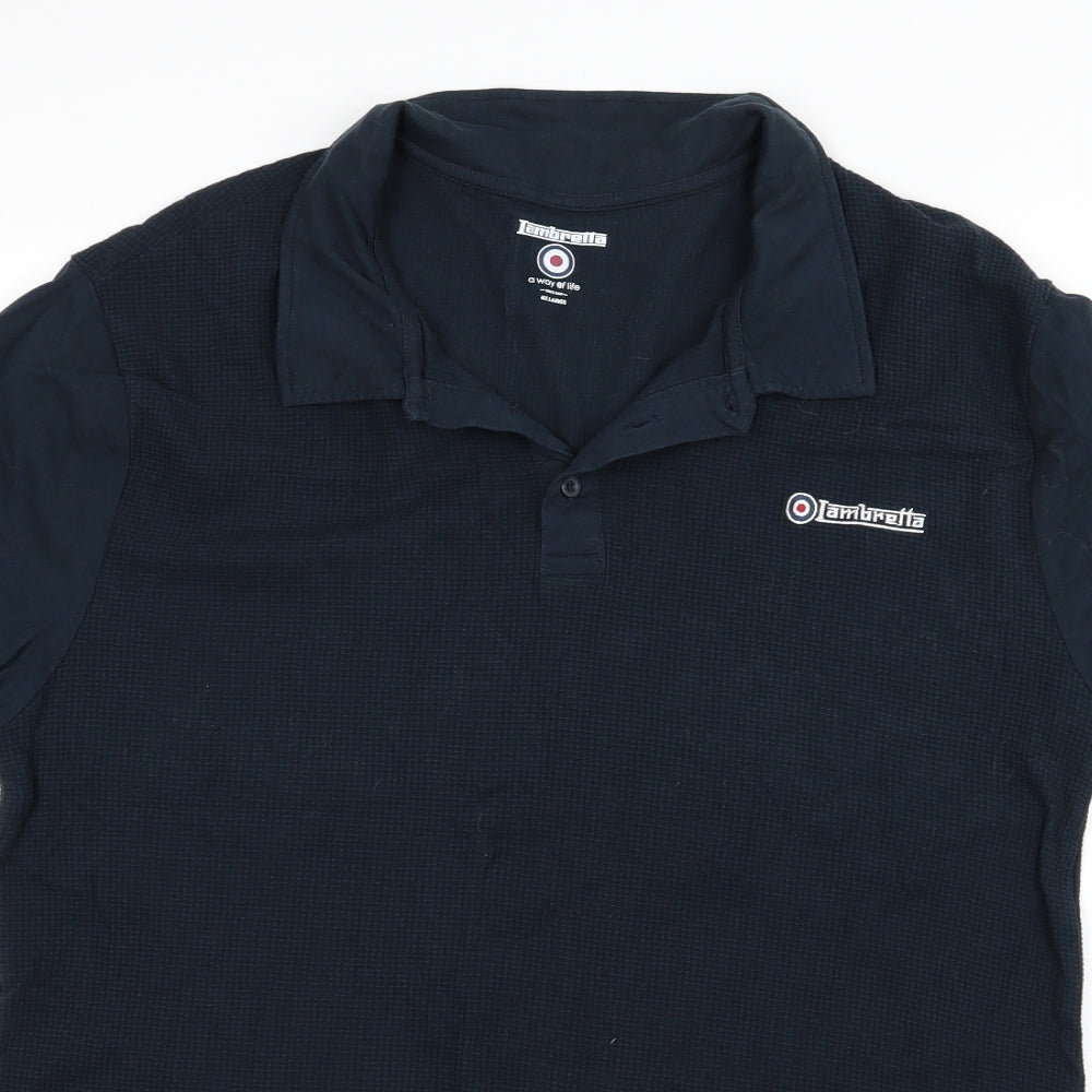 Lambretta Mens Blue  Jersey  Polo Size 4XL