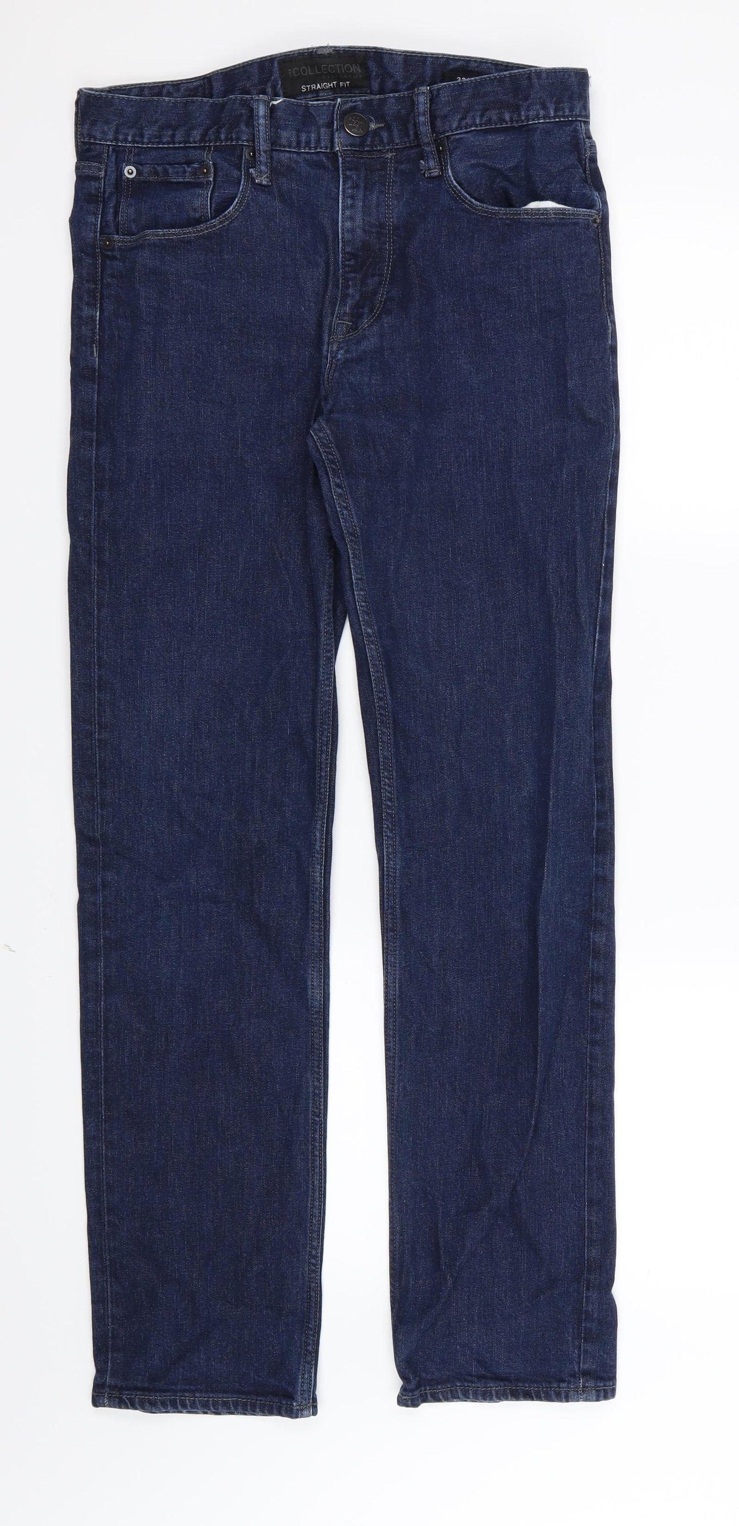 Debenhams Mens Blue  Denim Straight Jeans Size 32 L32 in