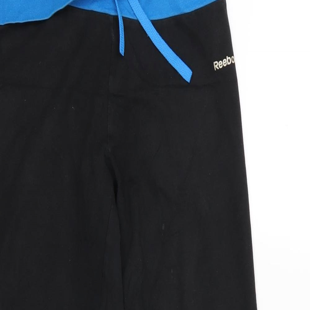 Reebok Womens Black  Jersey Track Pants Trousers Size S L27 in