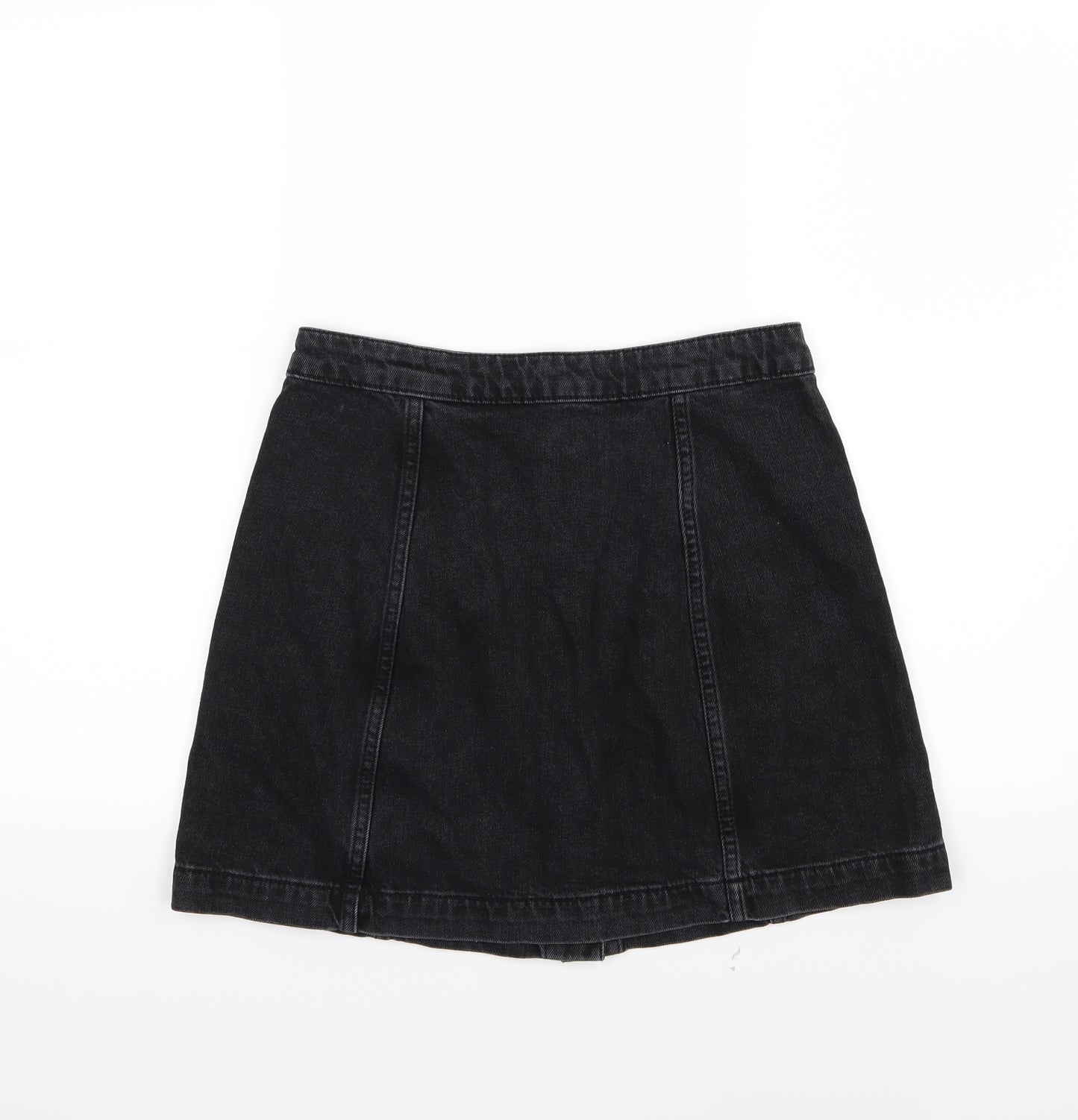 Topshop Womens Black  Denim A-Line Skirt Size 28 in