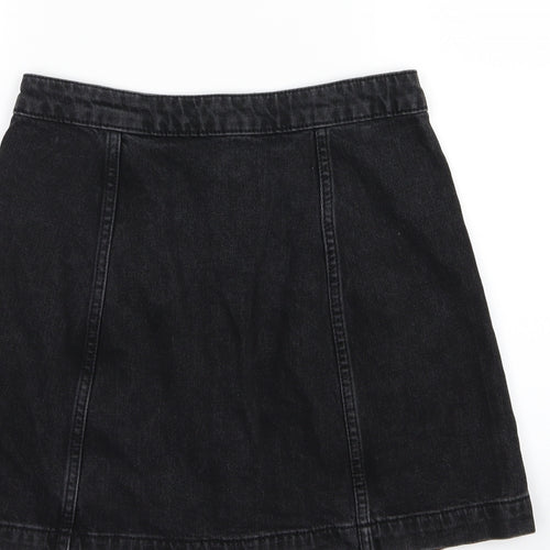 Topshop Womens Black  Denim A-Line Skirt Size 28 in