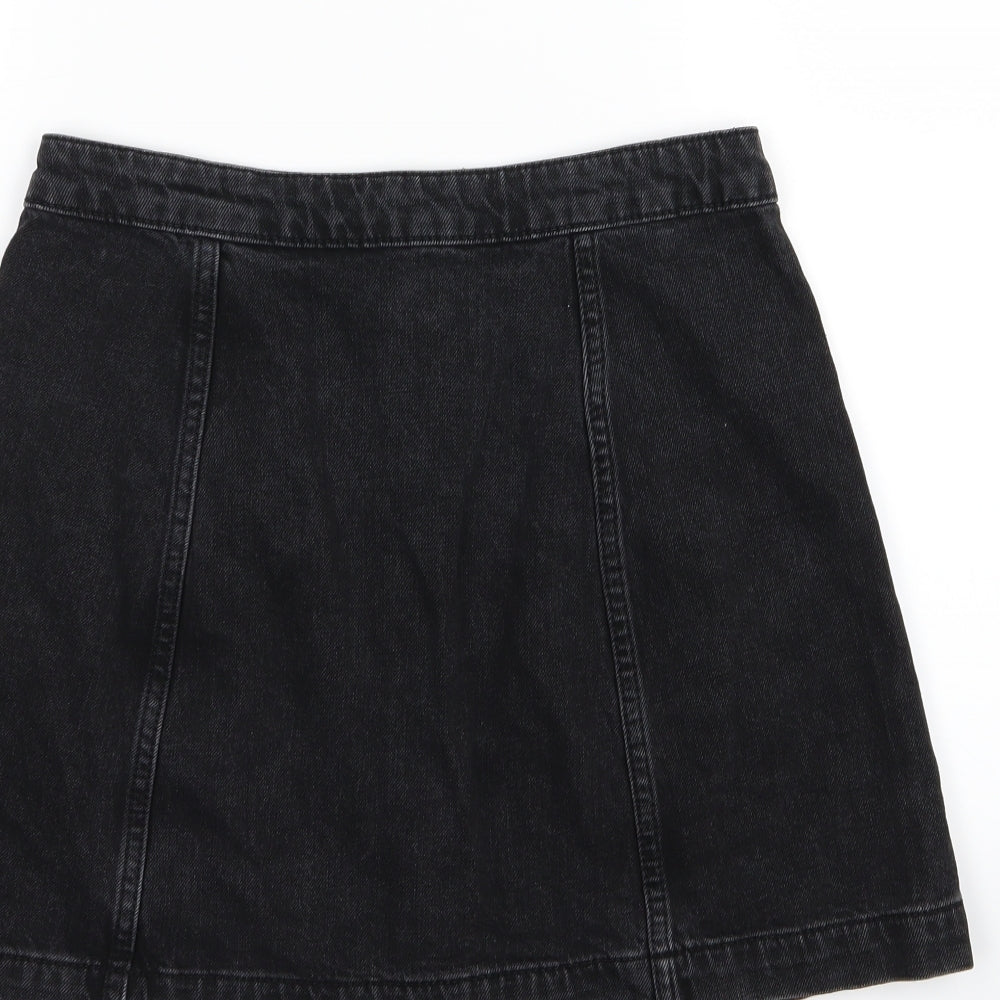 Topshop Womens Black  Denim A-Line Skirt Size 28 in
