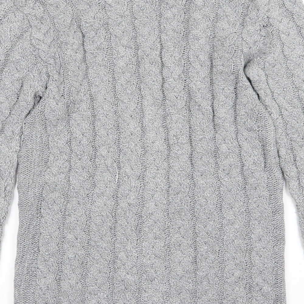 Boohoo Womens Grey  Knit Cardigan Jumper Size M