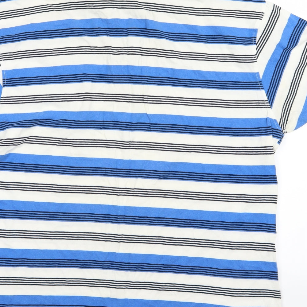 Champion Mens Blue Striped Jersey  Polo Size XL