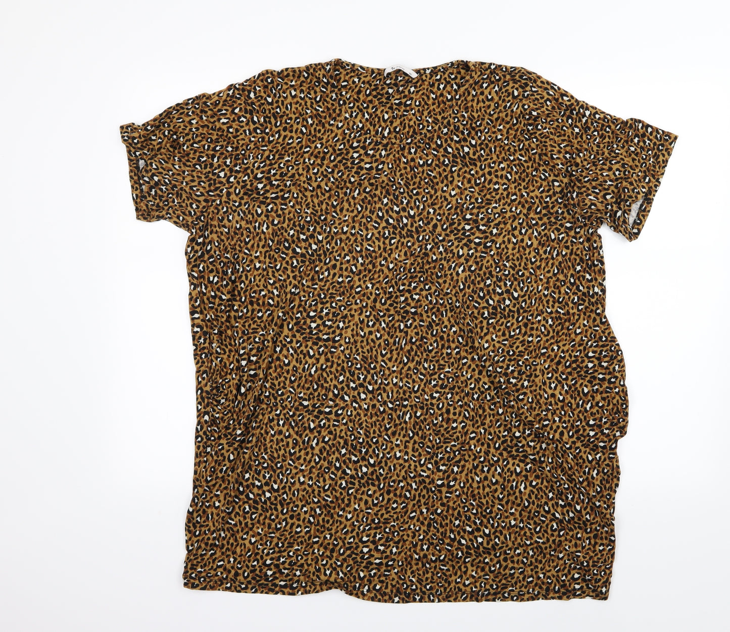 TU Womens Brown Animal Print  Basic T-Shirt Size 20