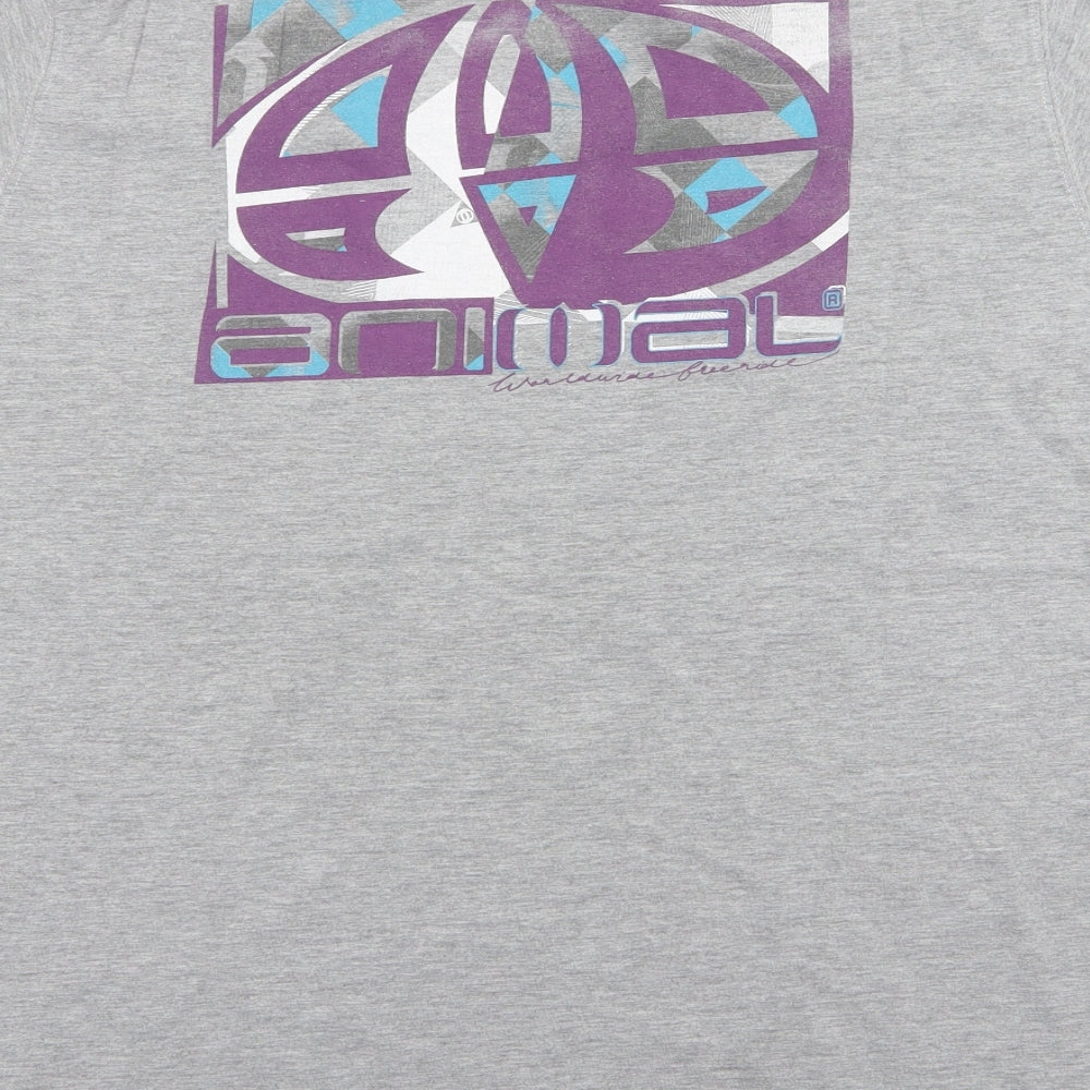 Animal Mens Grey  Jersey  T-Shirt Size XL