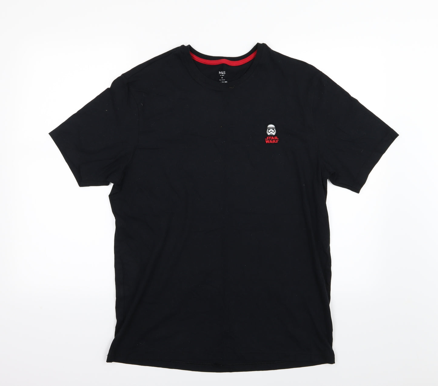 Marks and Spencer Mens Black  Jersey  Pyjama Top Size M  - Star Wars
