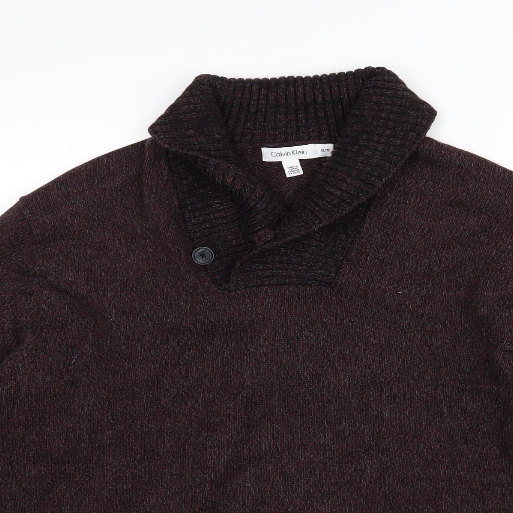 Calvin Klein Mens Red  Knit Pullover Jumper Size XL