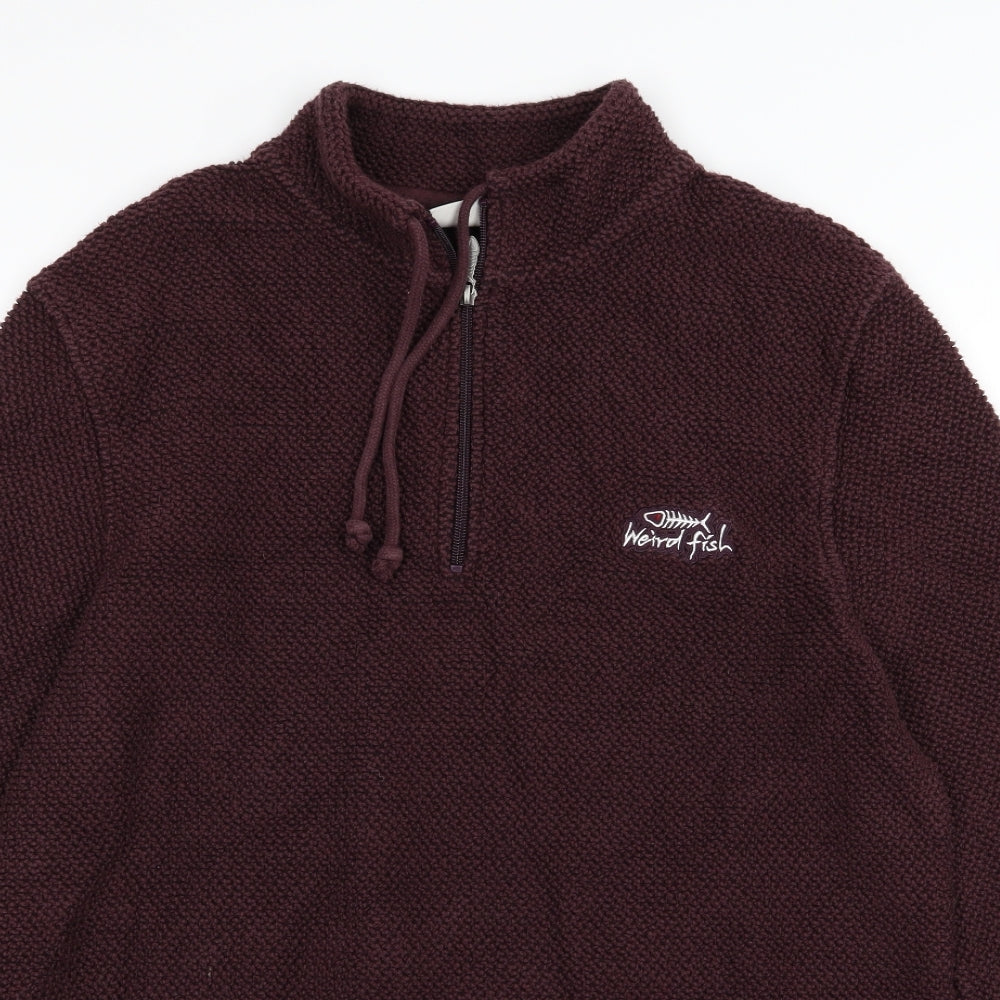 Weird Fish Mens Red  Knit Pullover Sweatshirt Size XL