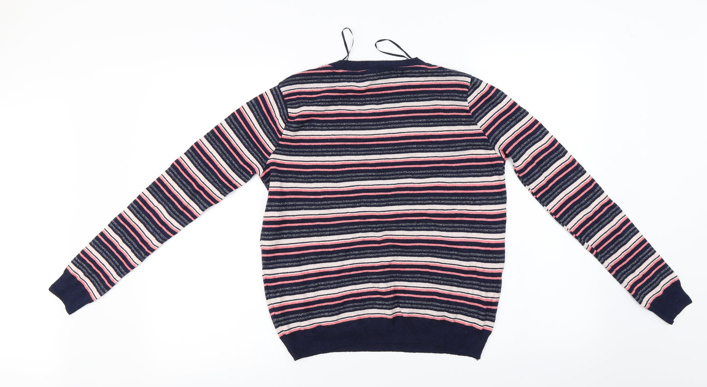 Atmosphere  Womens Blue Striped  Pullover Jumper Size 8