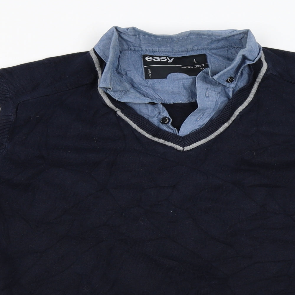 Easy Womens Blue   Pullover Jumper Size L