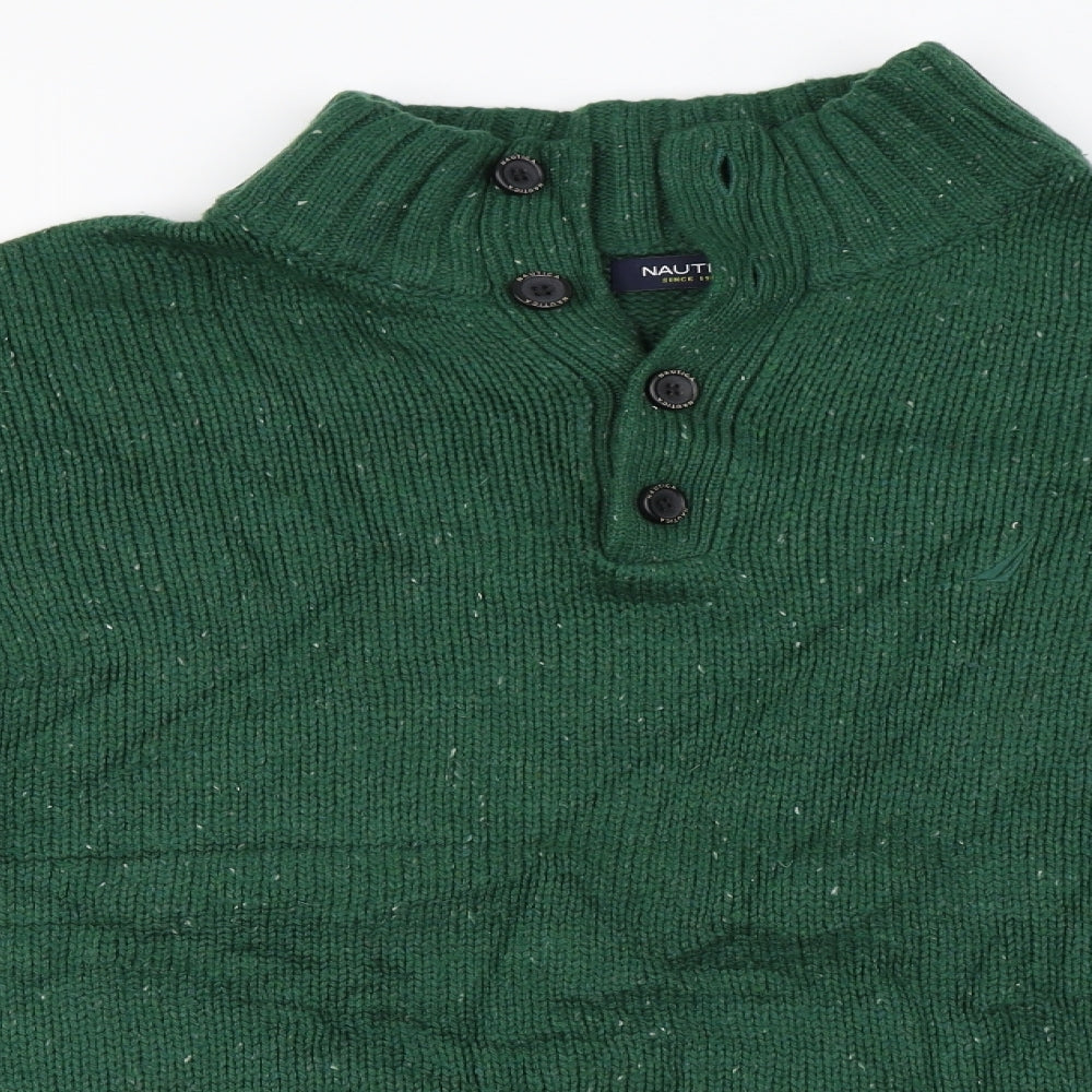 Nautica Mens Green   Henley Jumper Size 2XL