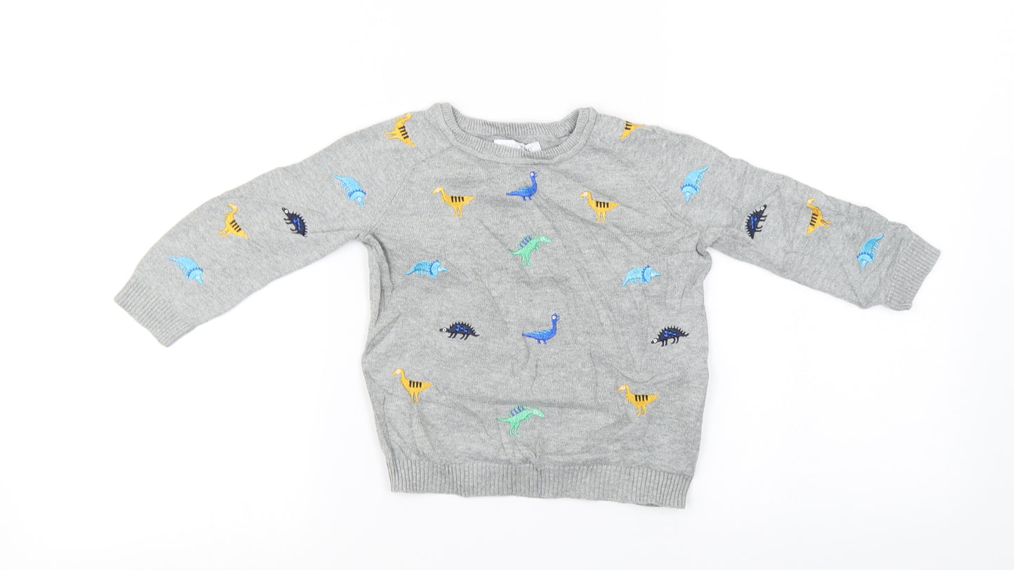 Blue Zoo  Boys Grey   Pullover Jumper Size 18-24 Months