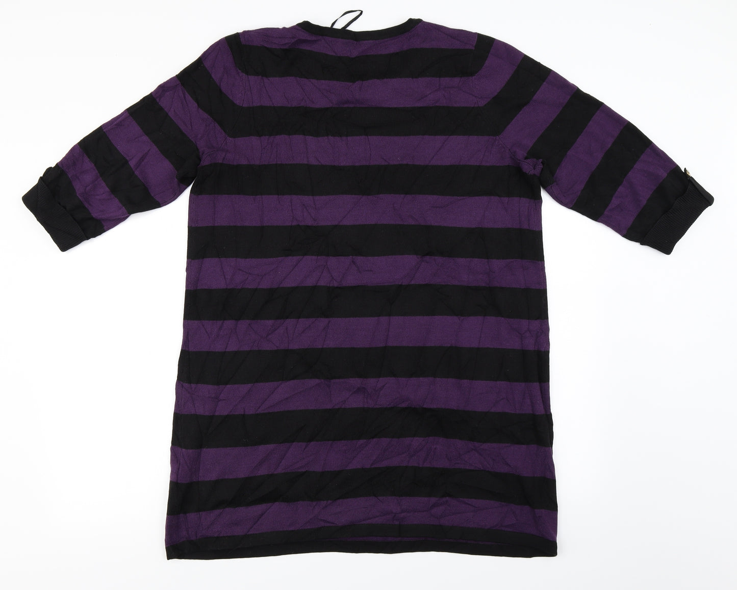 F&F Womens Black Striped  Jumper Dress  Size 18