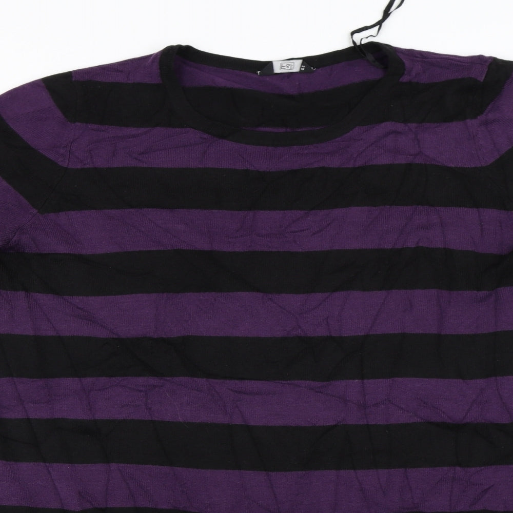 F&F Womens Black Striped  Jumper Dress  Size 18