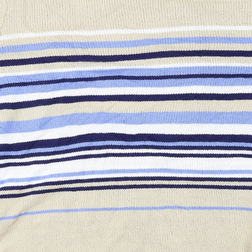 Damart  Womens Beige Striped  Cardigan Jumper Size 18
