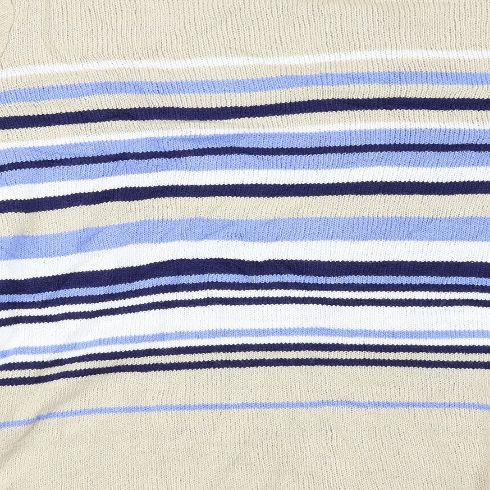 Damart  Womens Beige Striped  Cardigan Jumper Size 18