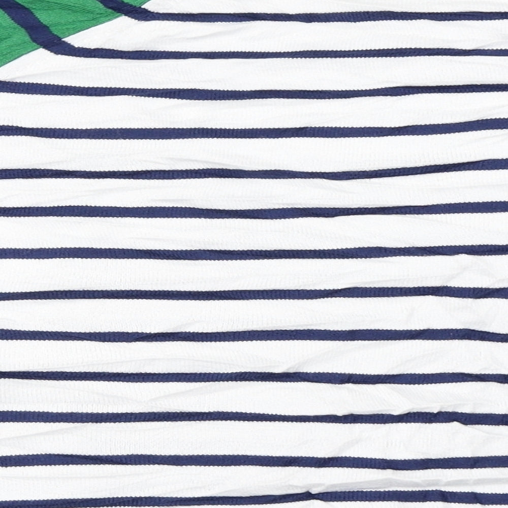 TU Womens White Striped  Pullover Jumper Size 10