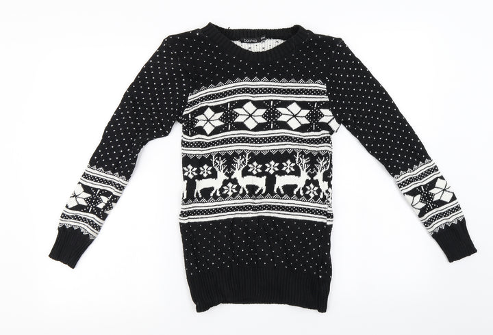 Boohoo Womens Black Pullover Jumper Size M