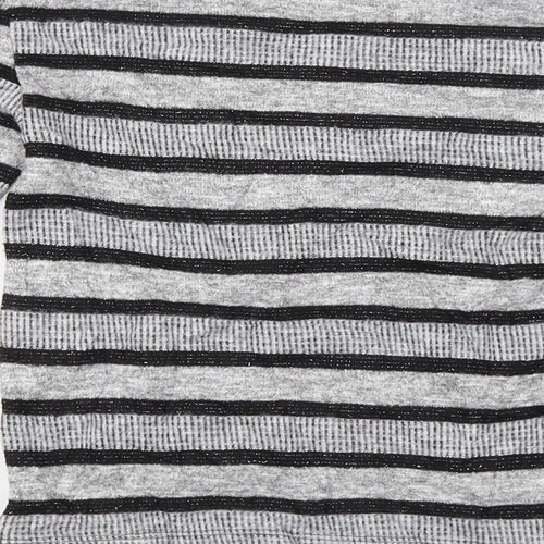 Marks and Spencer  Womens Grey Striped  Pullover Jumper Size 8