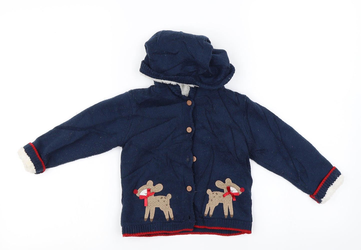 F&F Boys Blue   Cardigan Jumper Size 18-24 Months