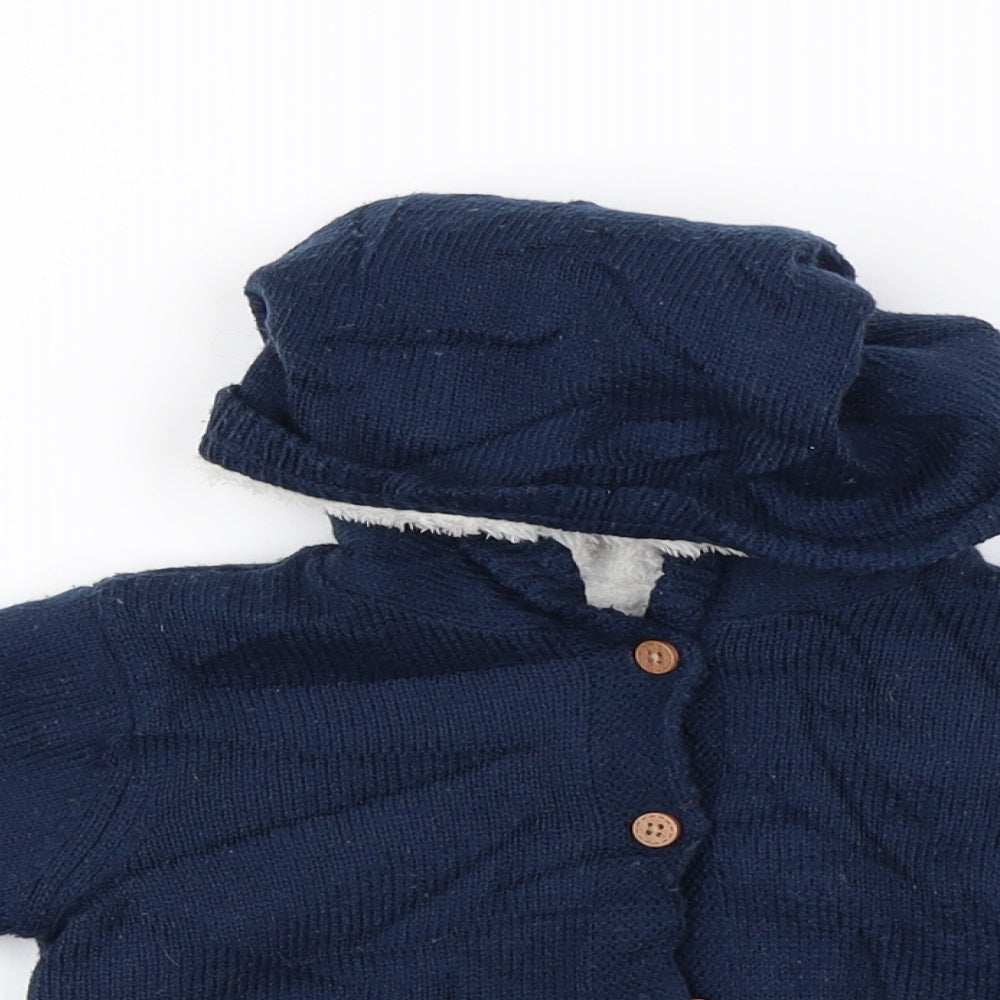 F&F Boys Blue   Cardigan Jumper Size 18-24 Months