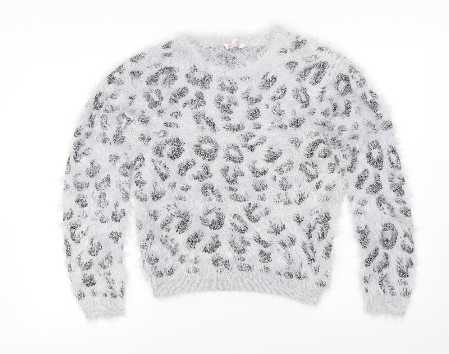 Miss Evie   Girls Green Animal Print  Pullover Jumper Size 13-14 Years
