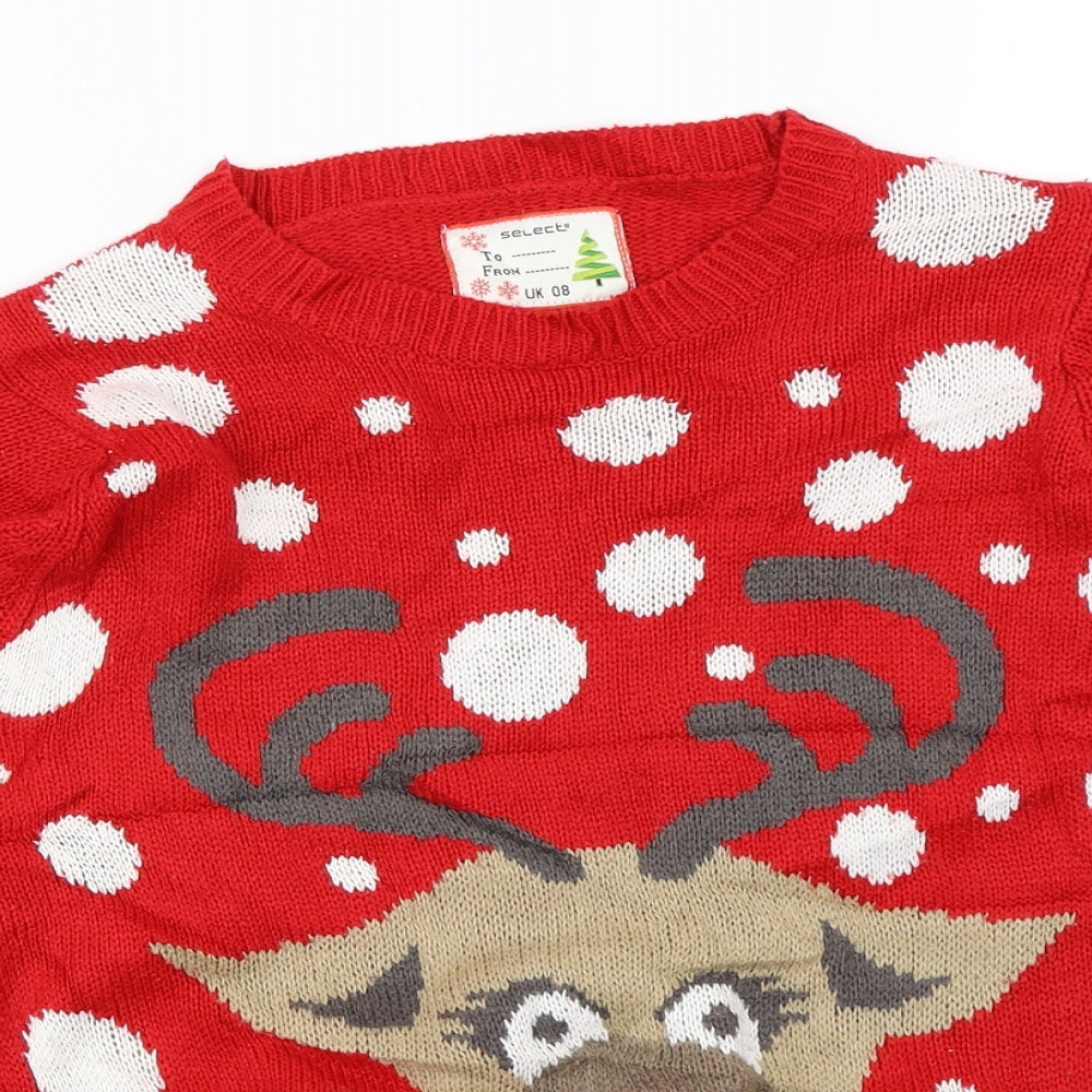 Select  Womens Red   Pullover Jumper Size 8  - Christmas jumper