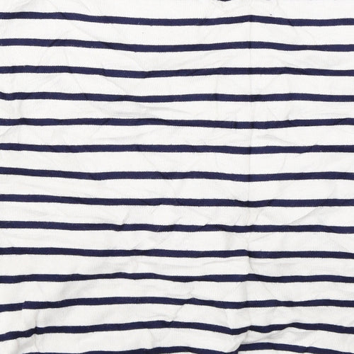 Mudflower  Womens White Striped  Pullover Jumper Size S