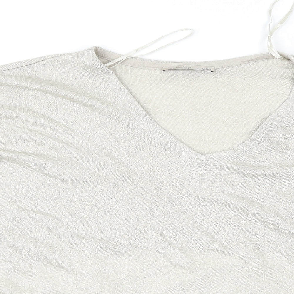 Zara Womens Grey   Basic Blouse Size L