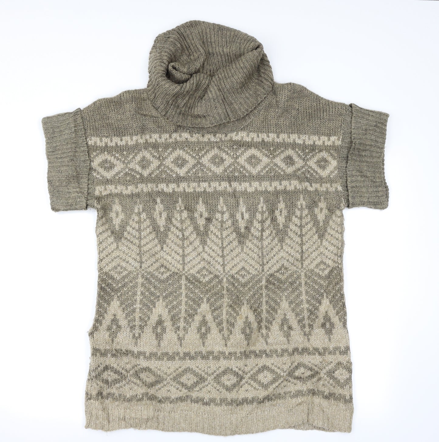 M&S Womens Green Argyle/Diamond  Pullover Jumper Size 12