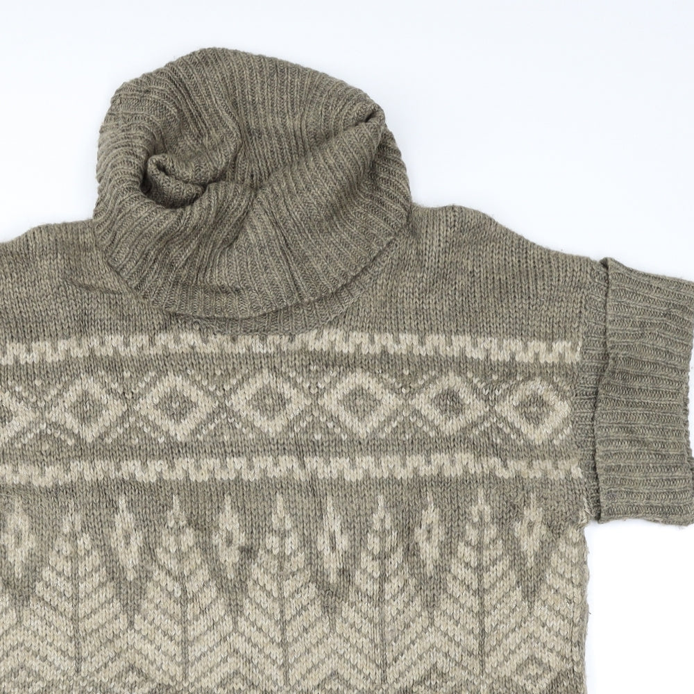 M&S Womens Green Argyle/Diamond  Pullover Jumper Size 12