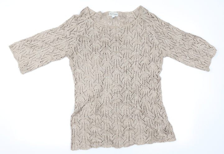 Nightingales Womens Gold Pullover Jumper Size 14