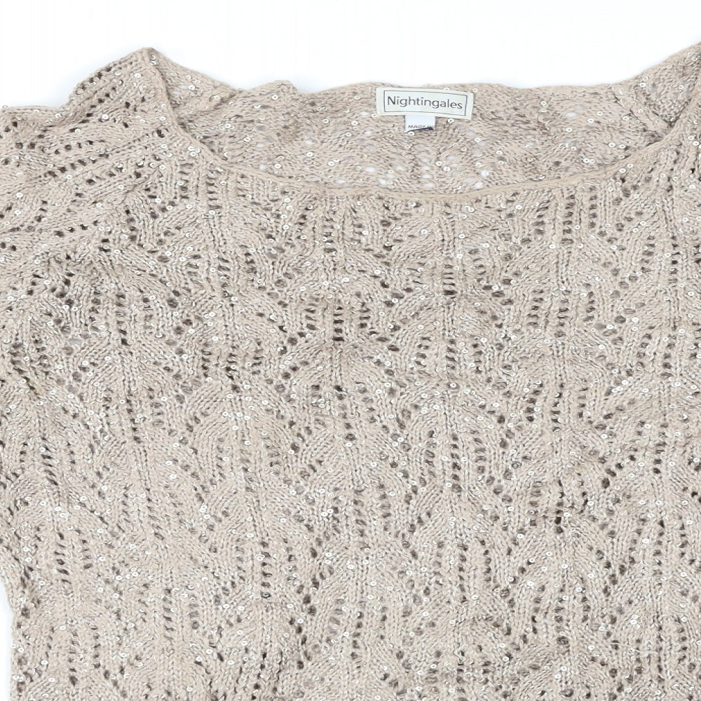 Nightingales Womens Gold   Pullover Jumper Size 14