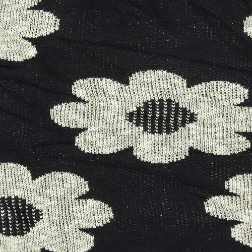 Alchemy Womens Black Floral  Pullover Jumper Size S