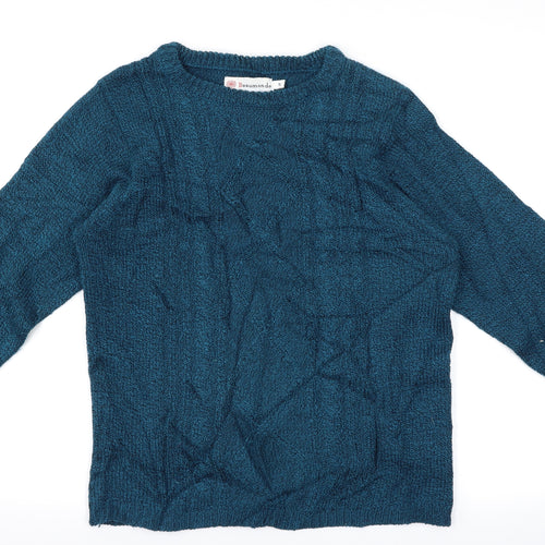 Beaumonde Womens Green Argyle/Diamond  Pullover Jumper Size S