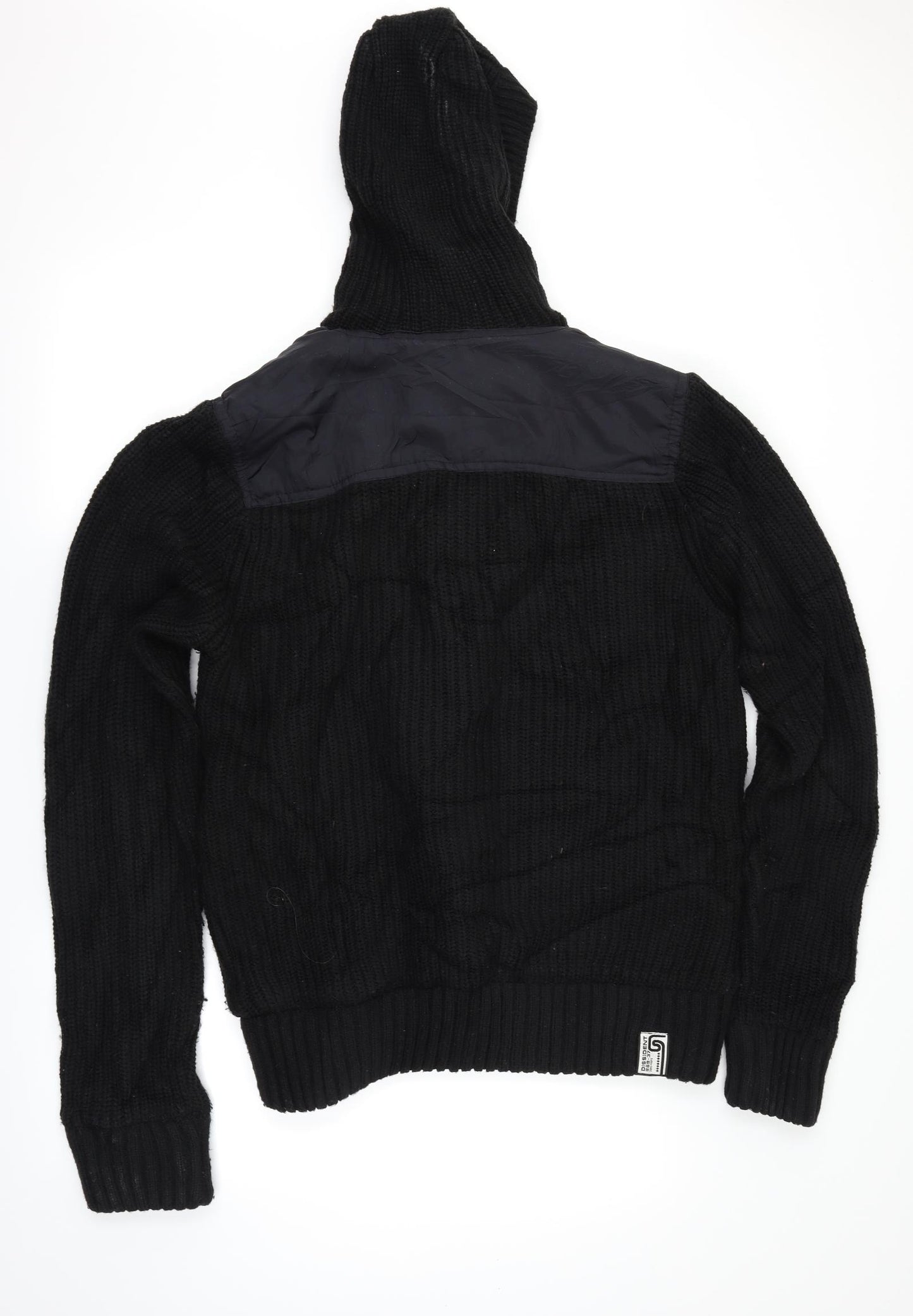 Dissident Mens Black   Full Zip Hoodie Size L